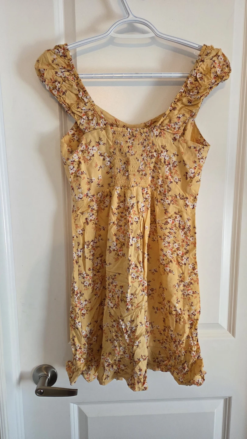 Yellow Floral Mini Dress - photo 2