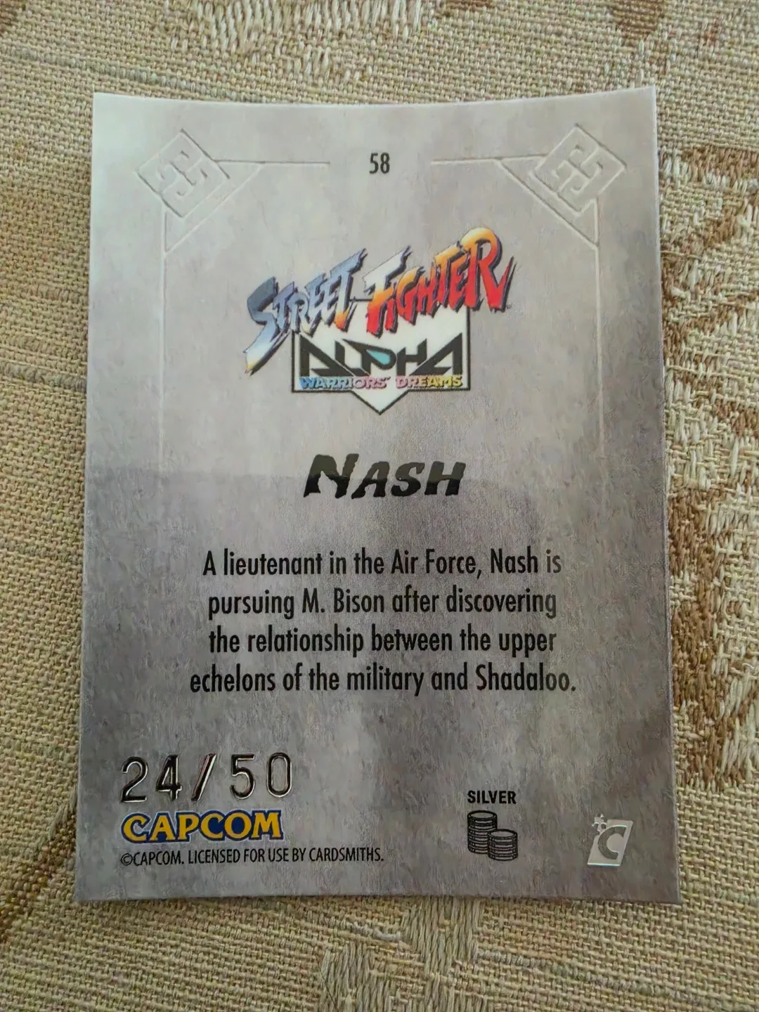 Street Fighter Alpha Warriors Dreams Trading Card - Nash 24/50 - photo 2