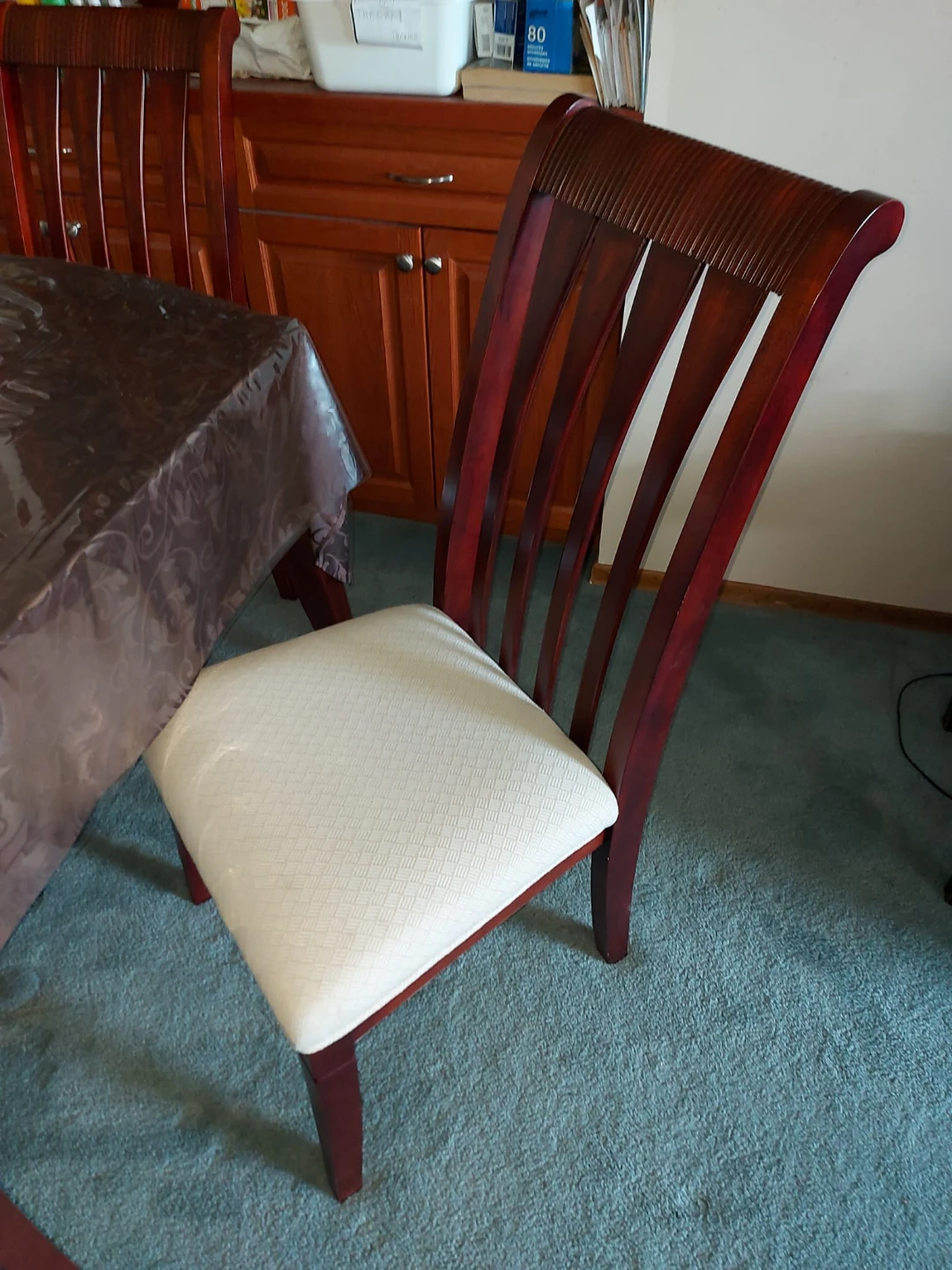 Cherry Wood Dining Table and Chairs Set - photo 5