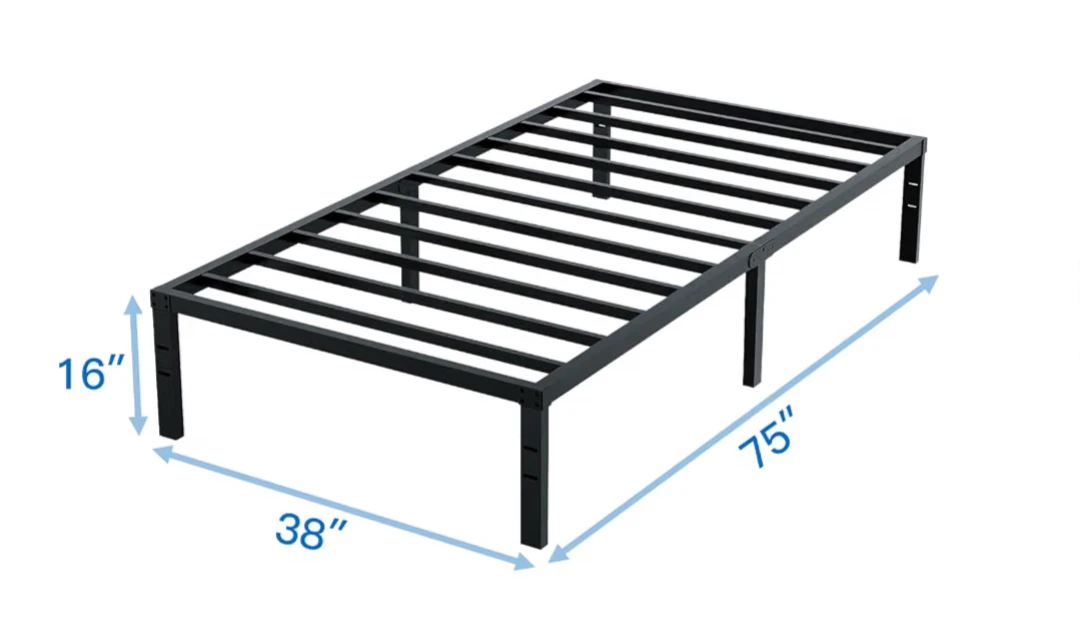 Black Metal Twin Bed Frame - photo 2