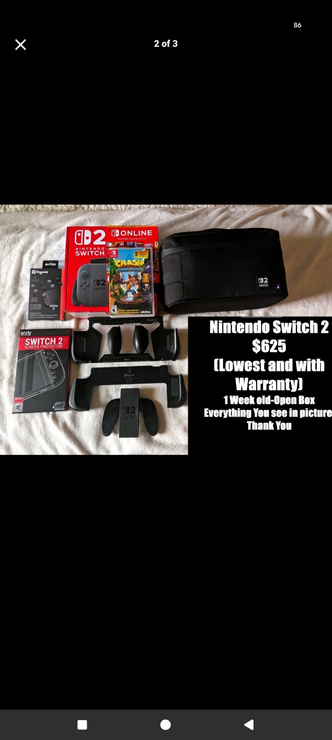 NINTENDO SWITCH 2 (1 week old open box) games 60