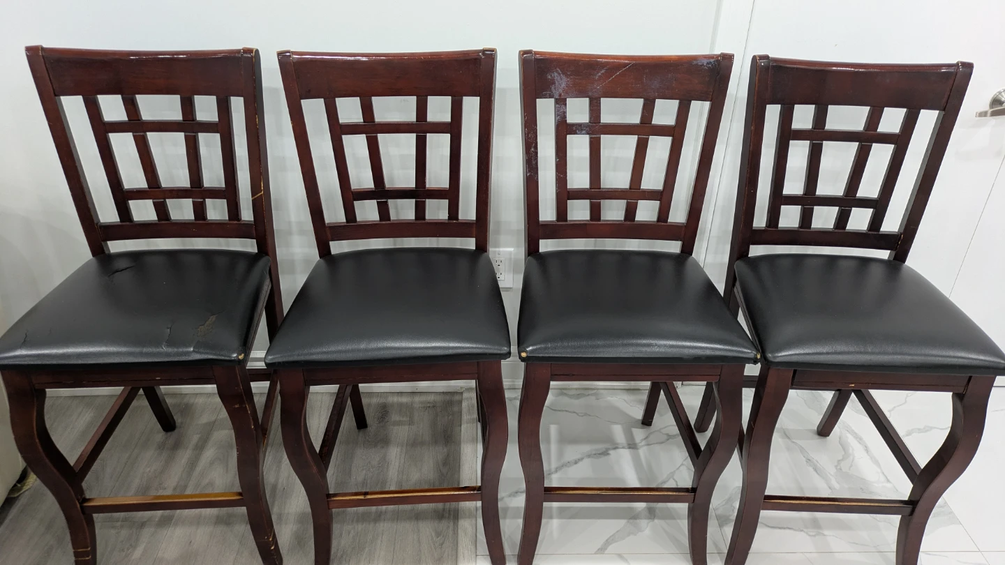 Set of 4 Wooden Dining/Counter Height Chairs - photo 3