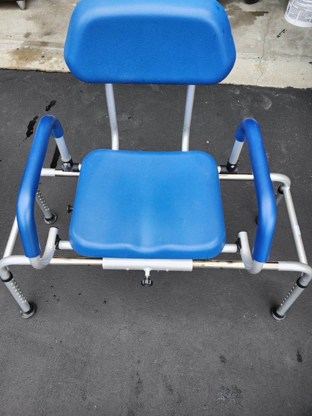 Layoda Blue Shower Chair with Back and moving Arms