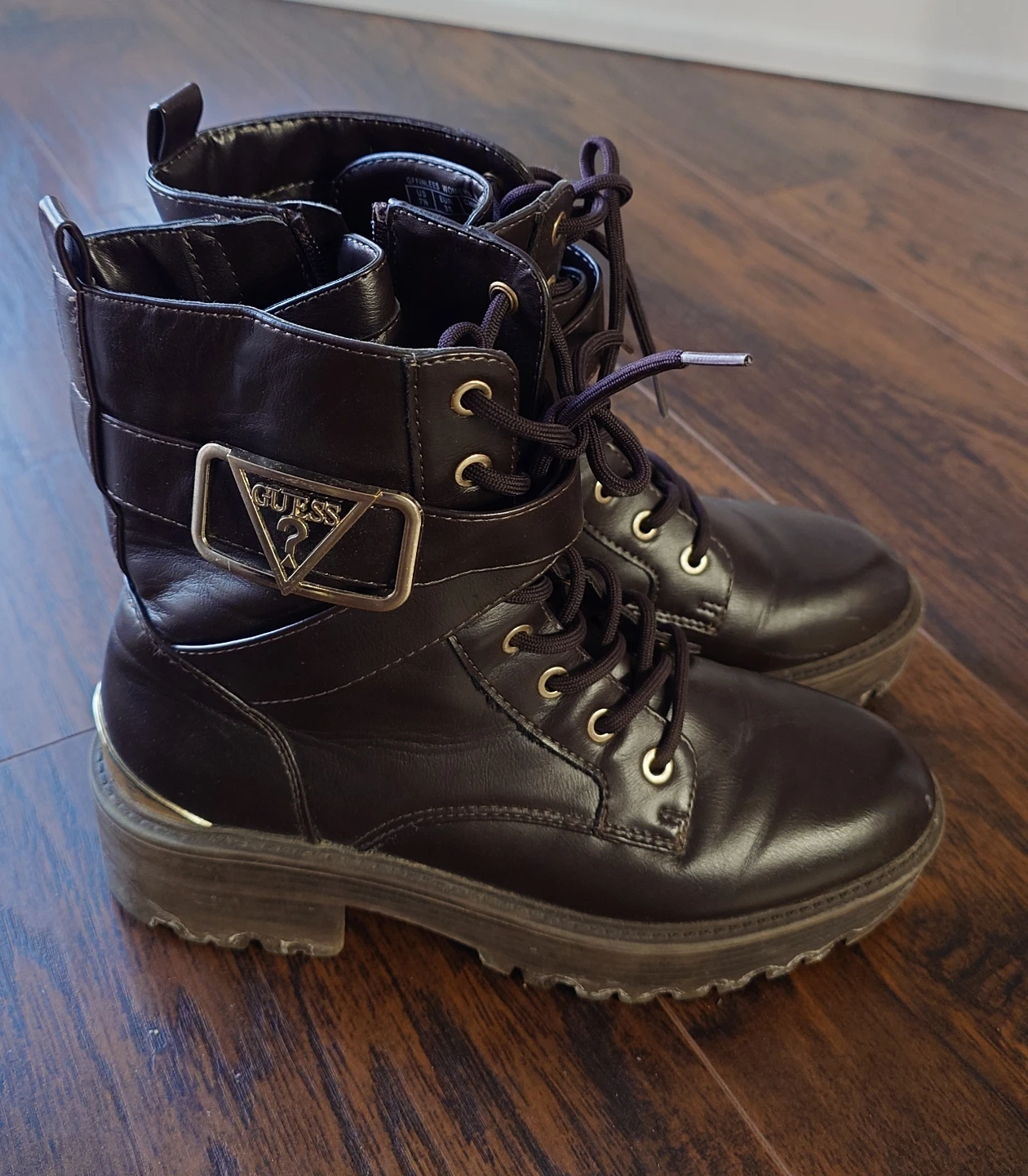 Women's GUESS Dark Brown Combat Boots - Size 7.5 - photo 3