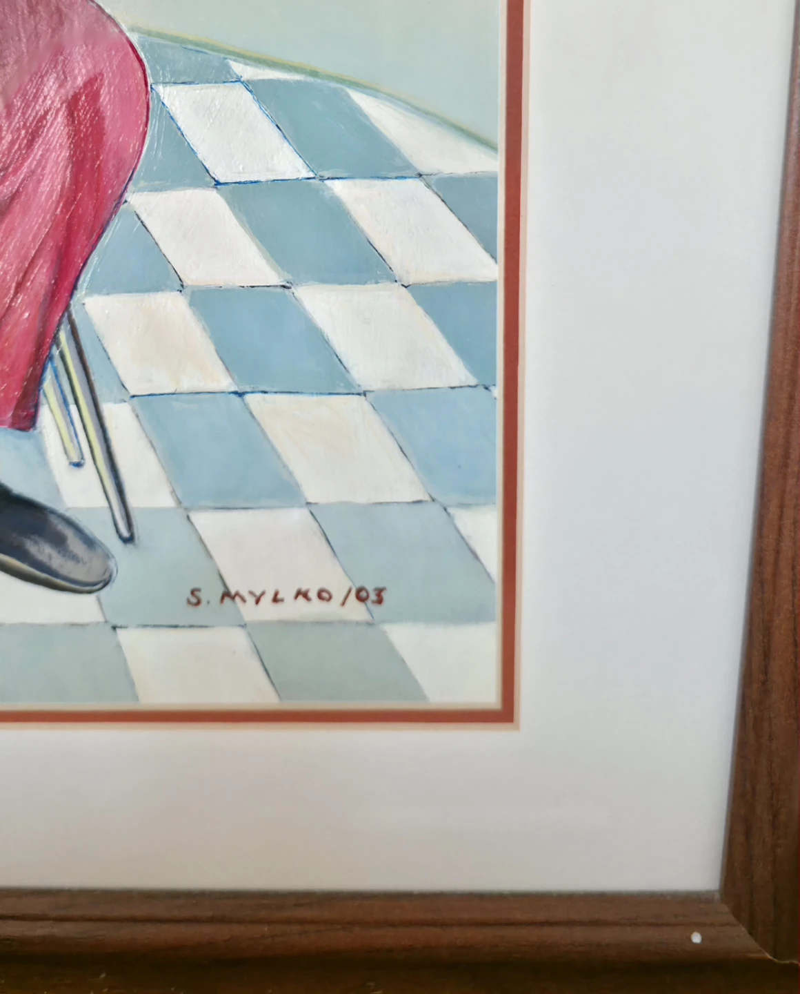 Original Oil Painting-'The Musical Clown, Eastern European Art - photo 4