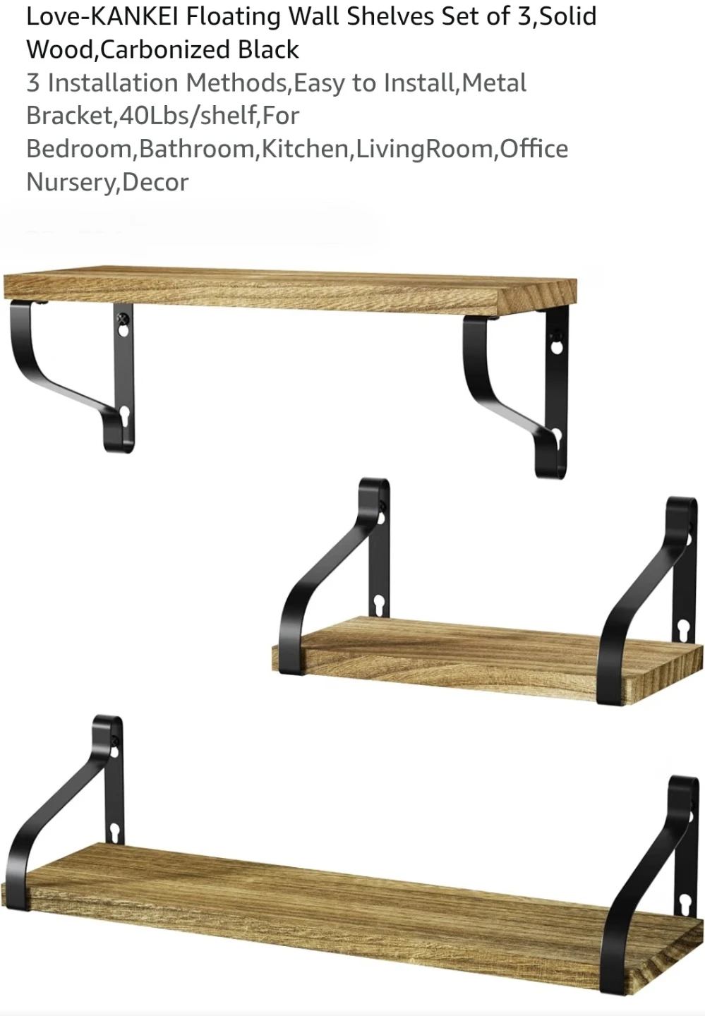 Love KANKEl Floating Wooden Shelves - photo 3