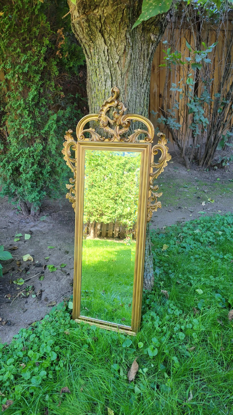 Vintage Elaborate Leaf and Schroll Gold Ornate Wall Mirror