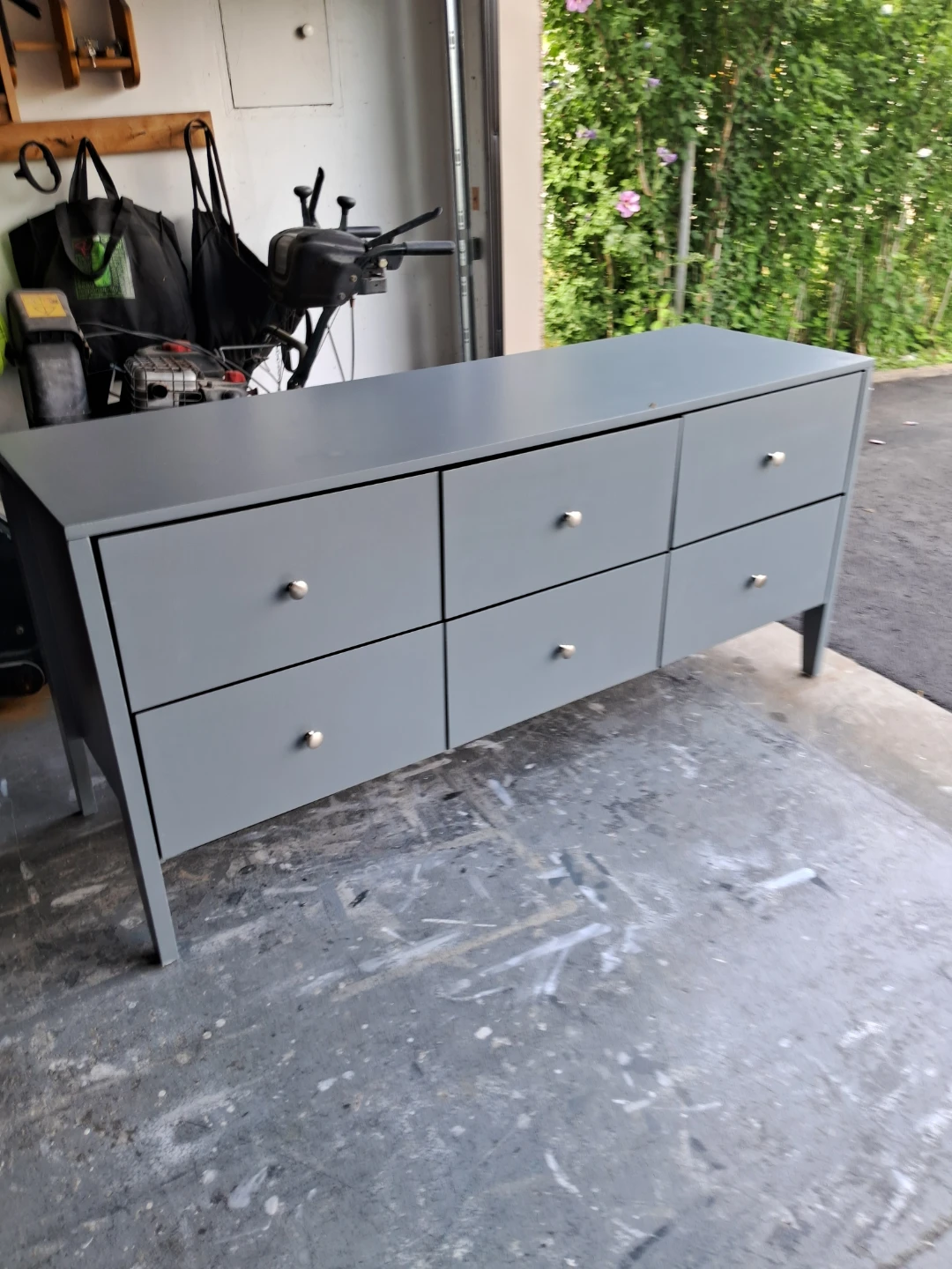 Grey Six-Drawer Dresser