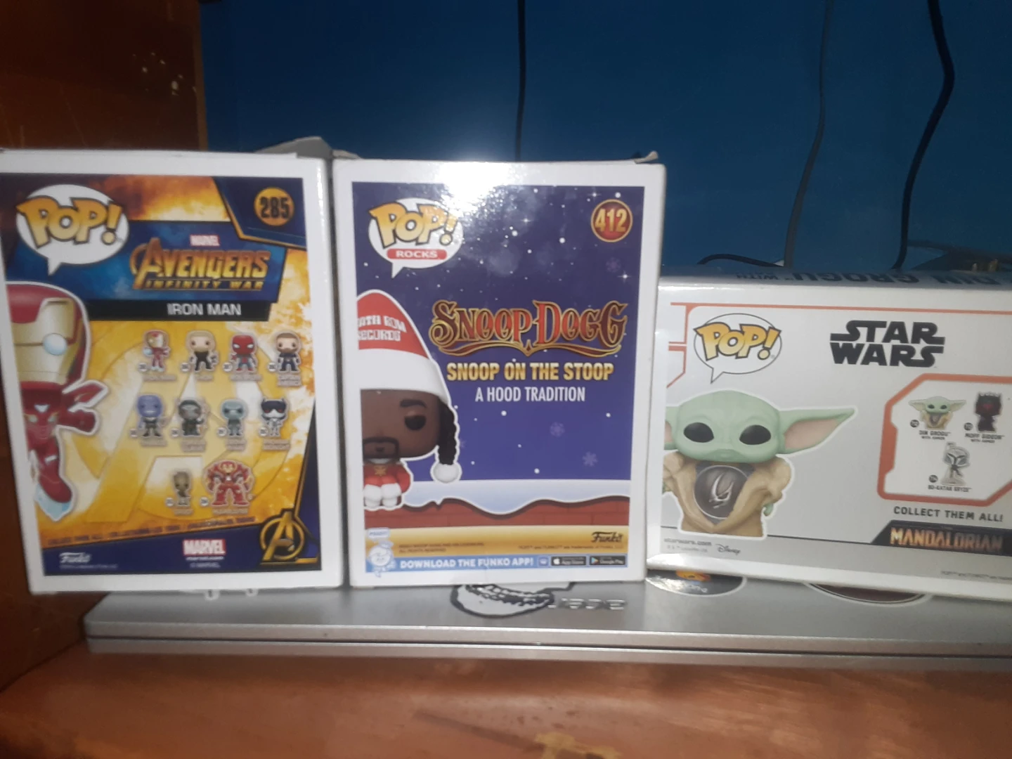 Funko Pop! Marvel Iron Man, Snoop Dogg, and Din Grogu figures - photo 3