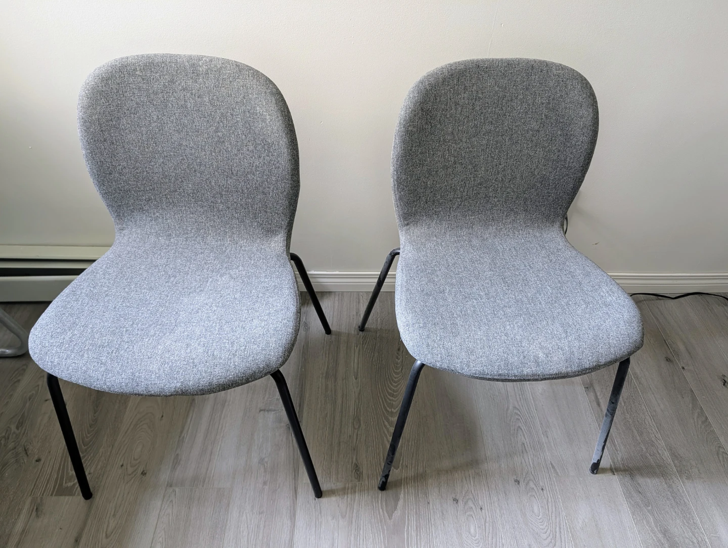 Grey Fabric IKEA Dining Chairs (2 Nos.)
