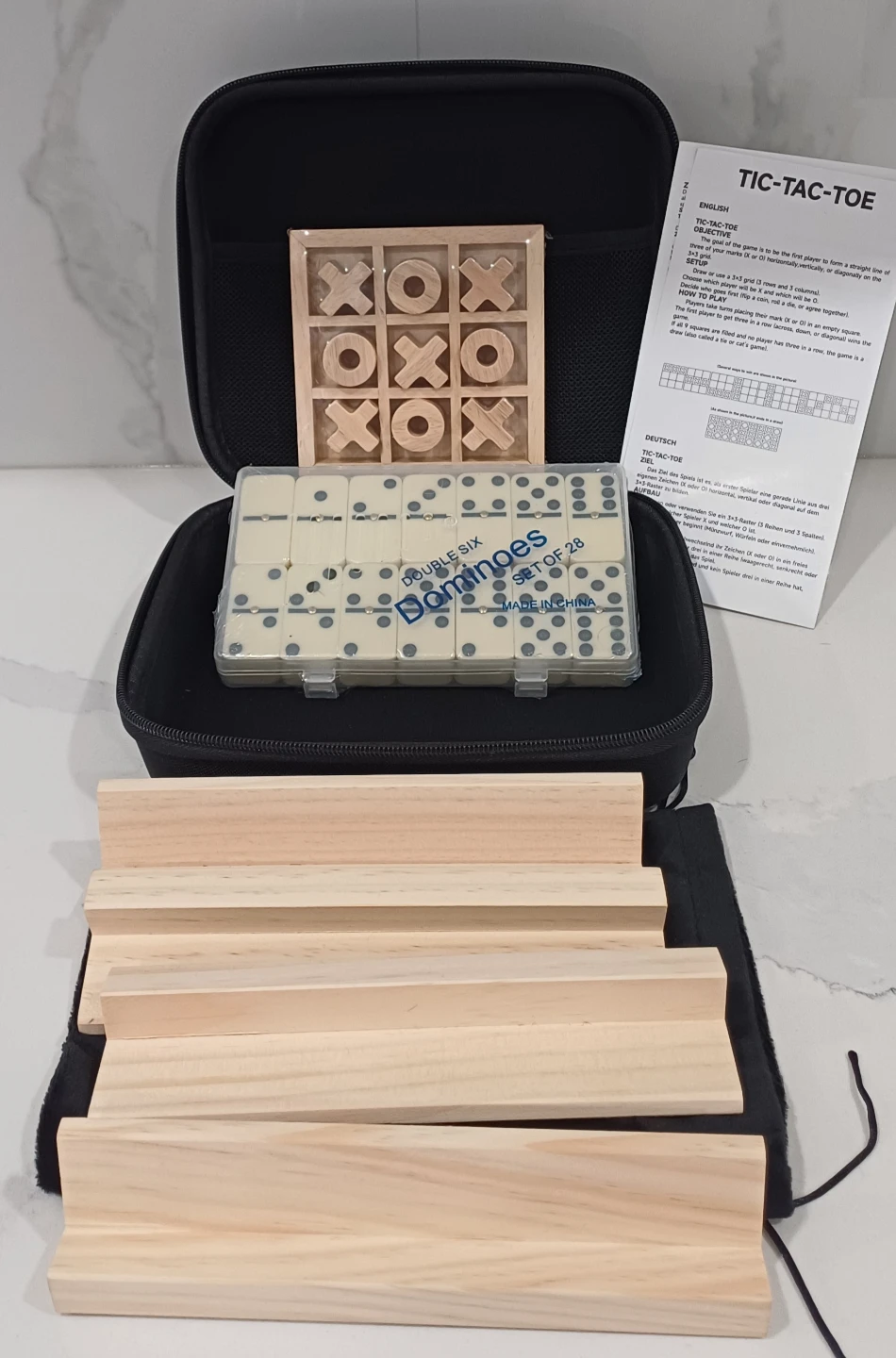 GINGHOWEN Game Combination Dominoes and Tic-Tac-Toe Set - photo 2