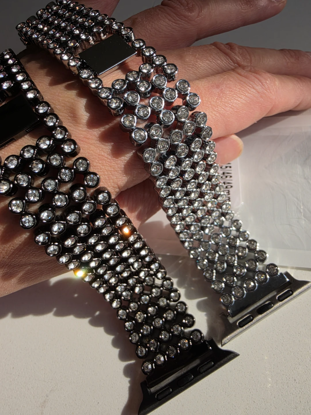 Sparkly Apple Watch Band - Black/Silver