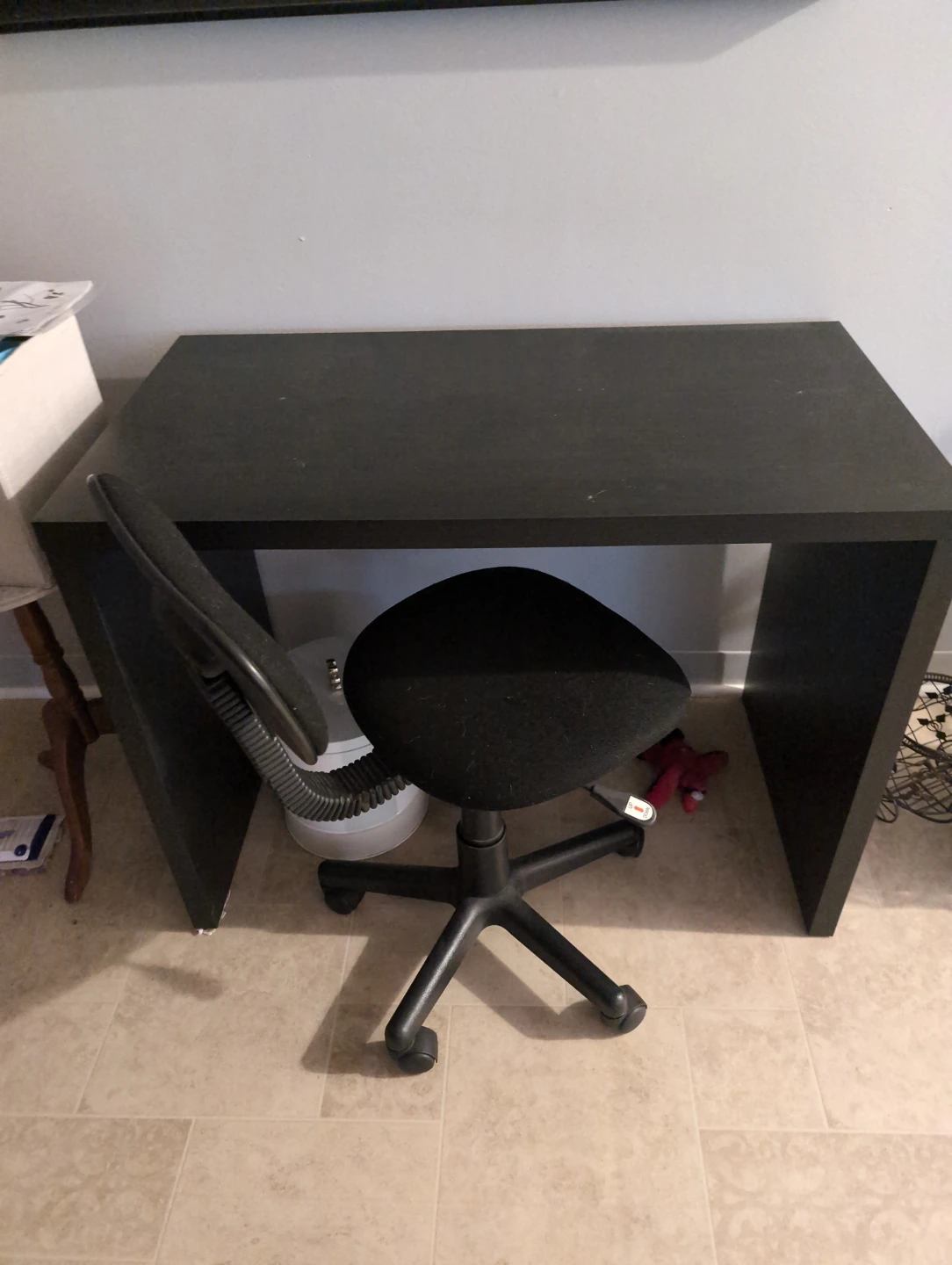 Black Office Chair and Desk Set