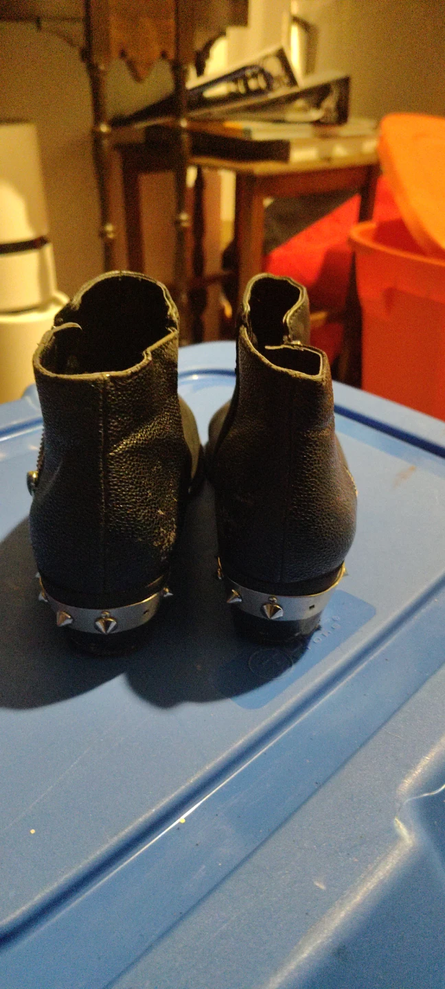 Black Ankle Boots with Spikes - photo 3