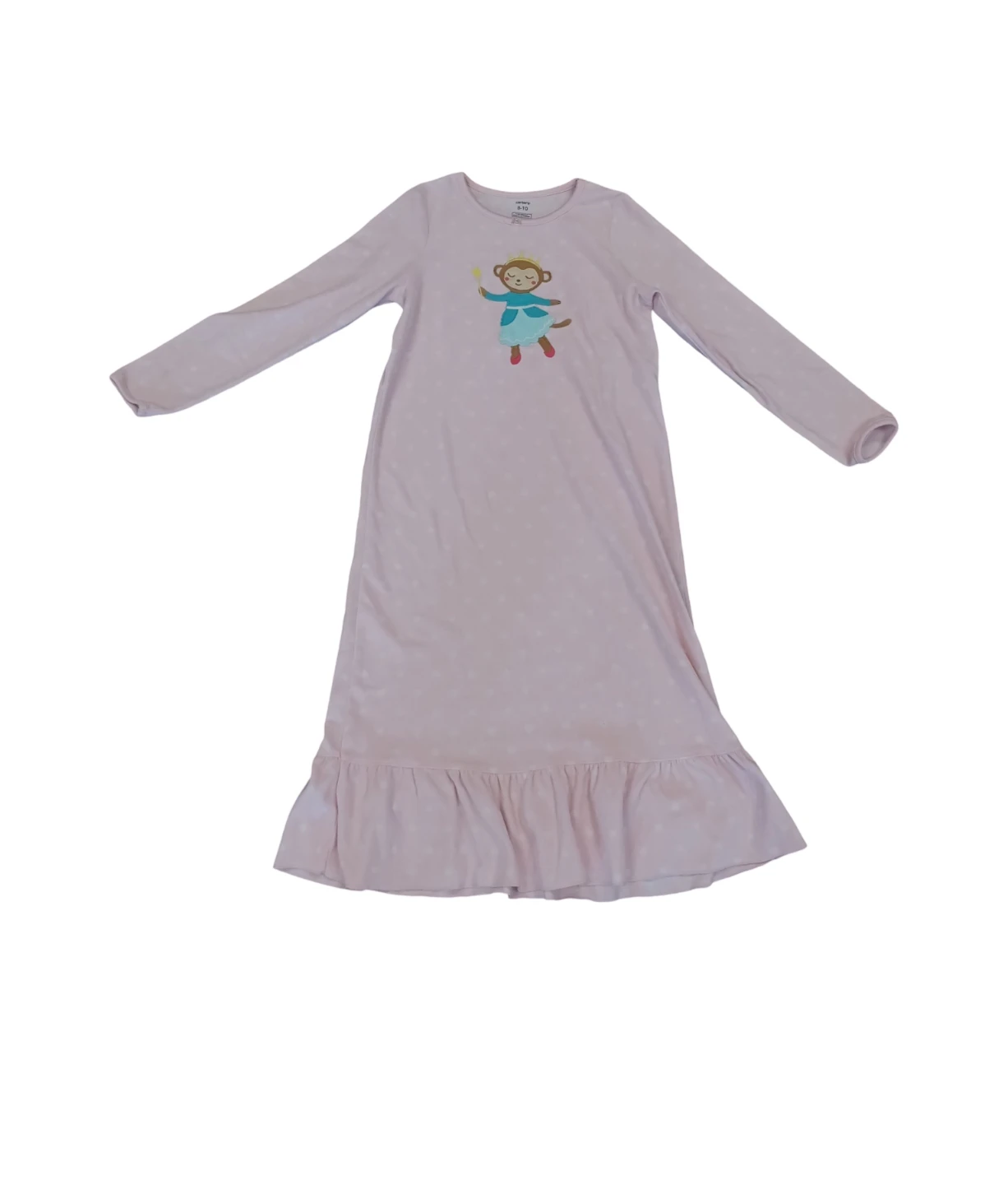 Carter’s Girls Long-Sleeve Fleece Monkey Ballerina Nightgown