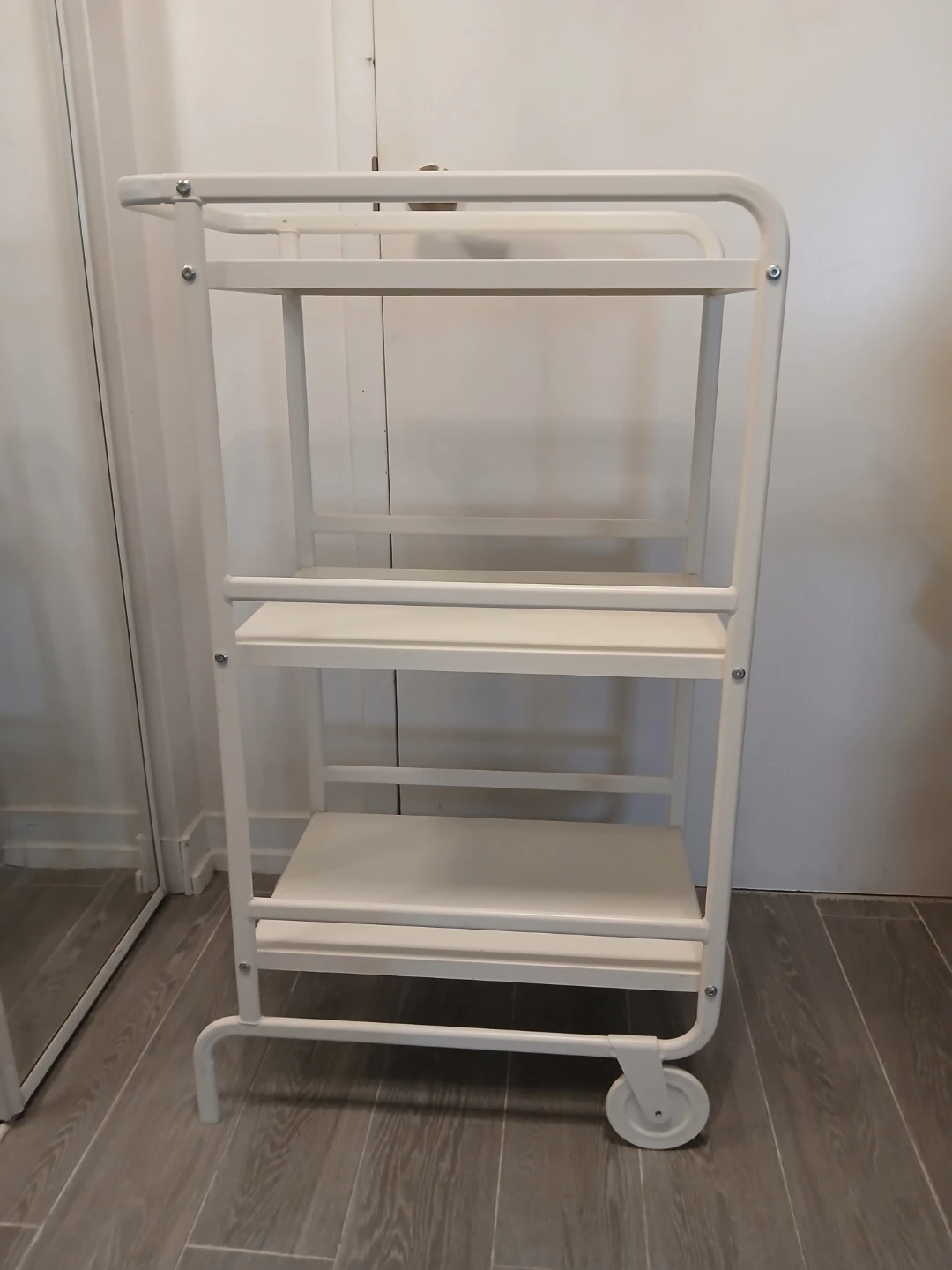 White 3-Shelf Rolling Cart available.  Location on ad.