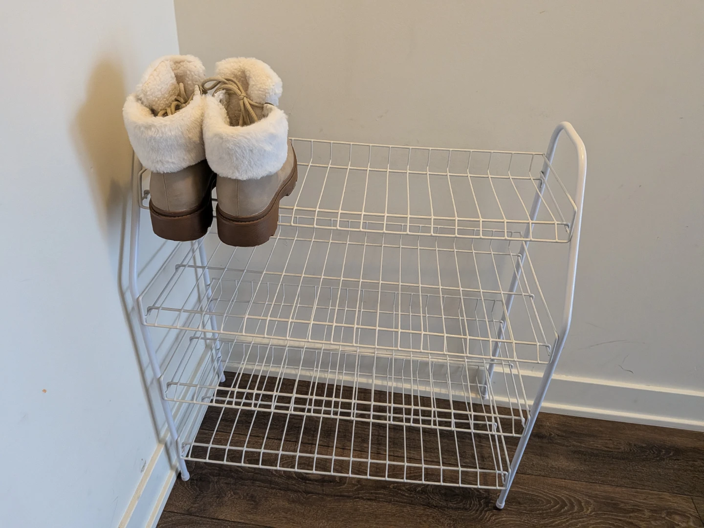 4-Tier White Metal Wire Shoe Rack - photo 4