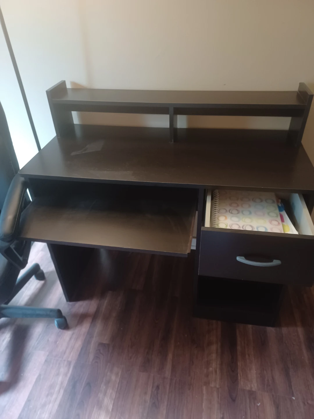 Black Office Chair and Desk Combo - photo 3