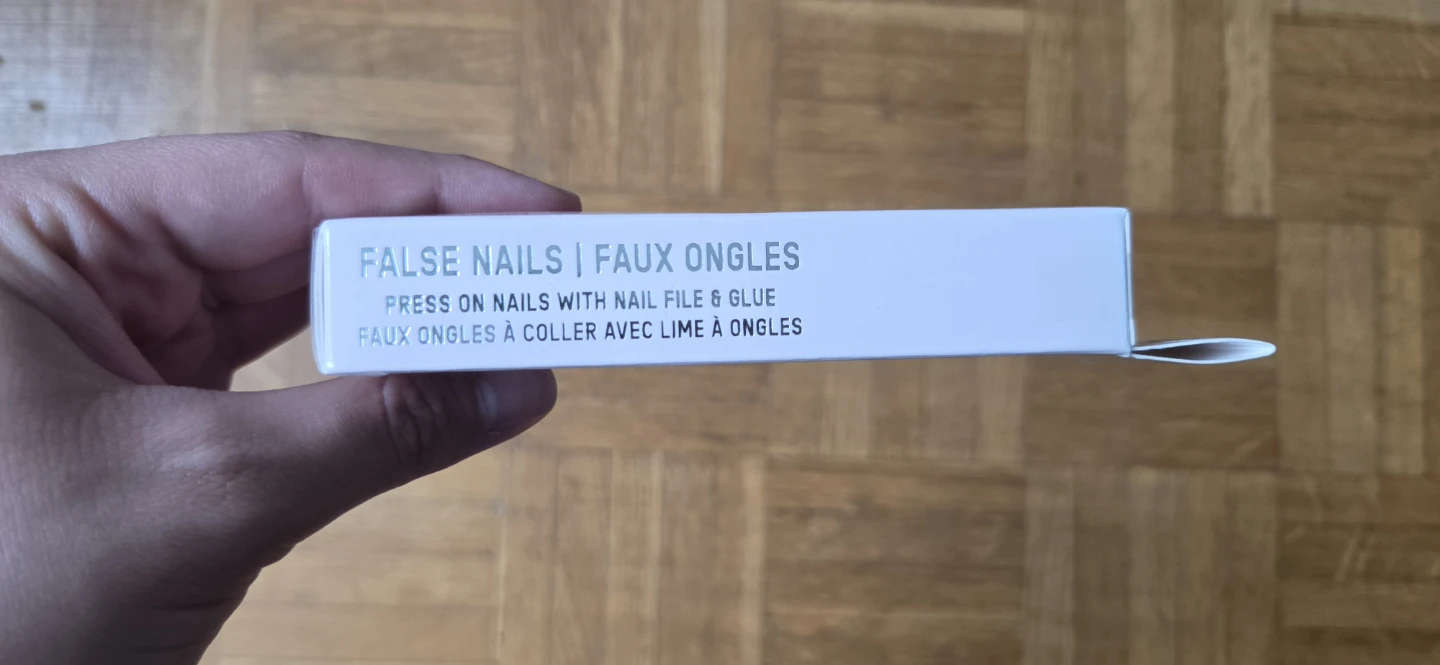 French tip with rhinestones press on nails - photo 3