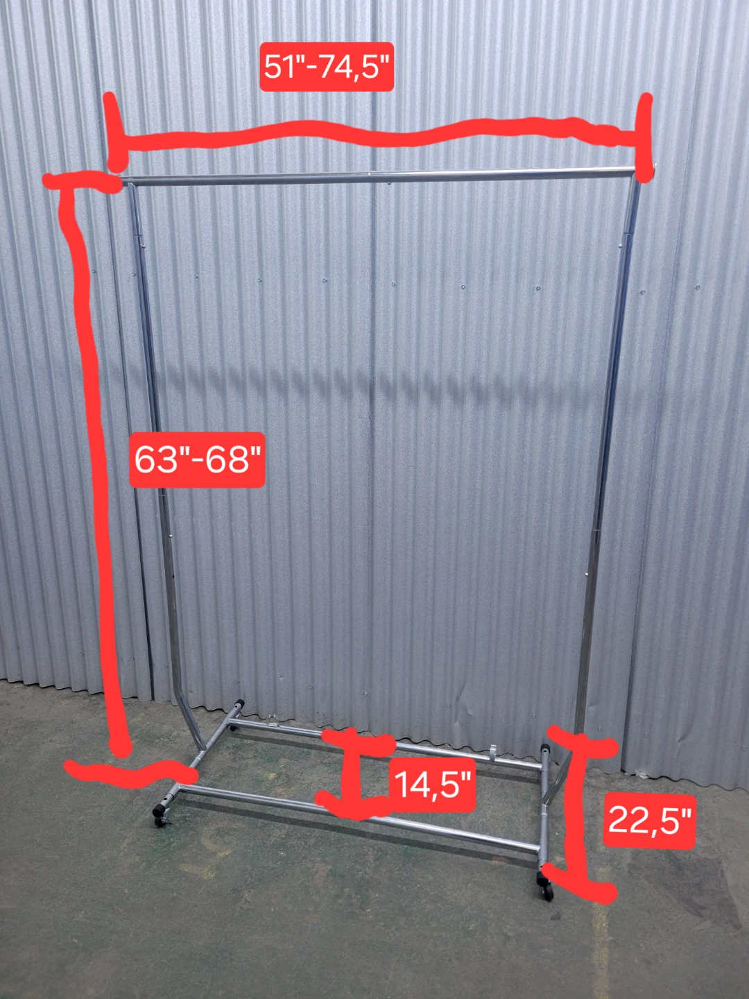 Adjustable Rolling Garment Rack - photo 2