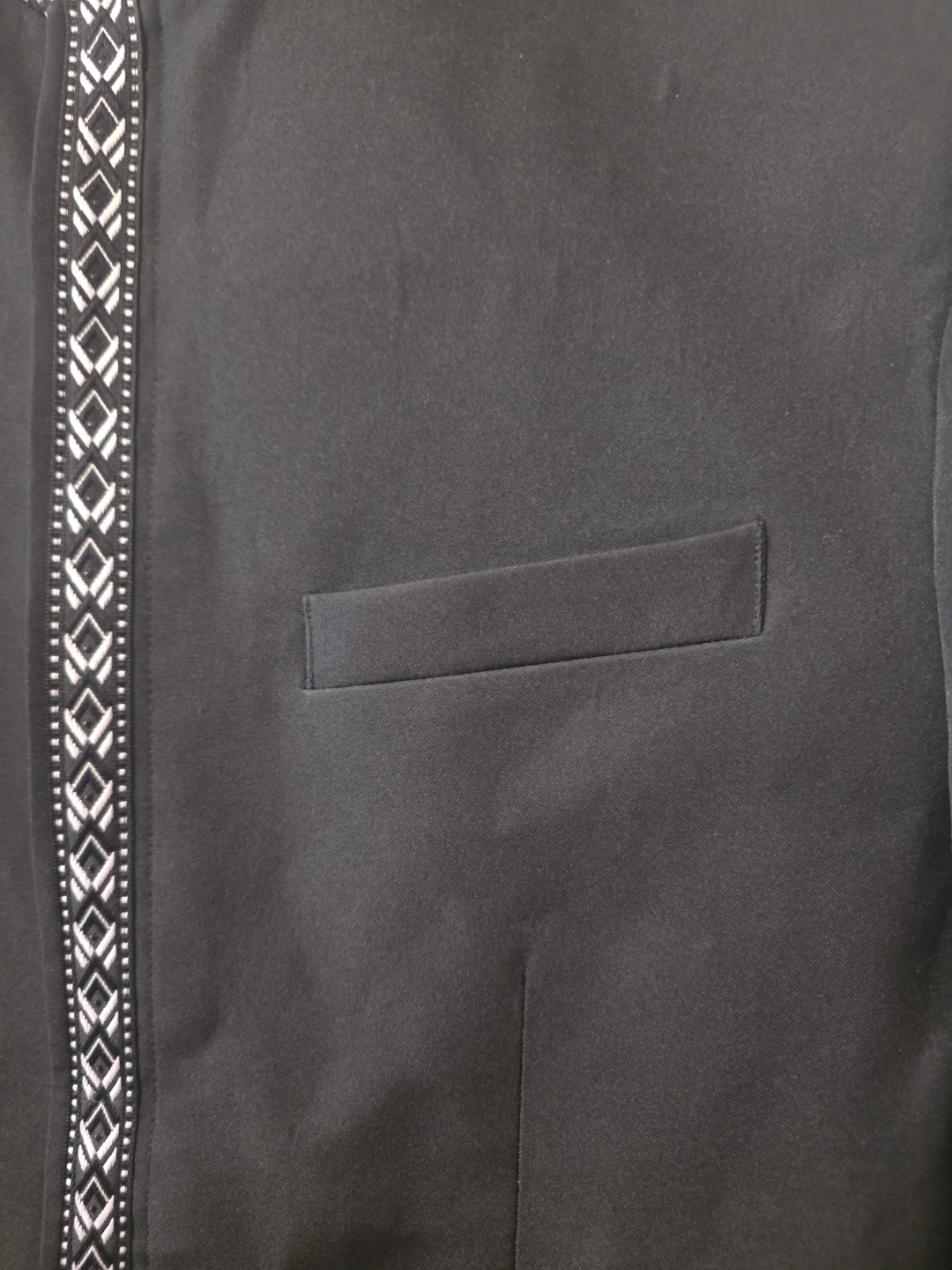 Black Band Collar Jacket with Embellishment - photo 4