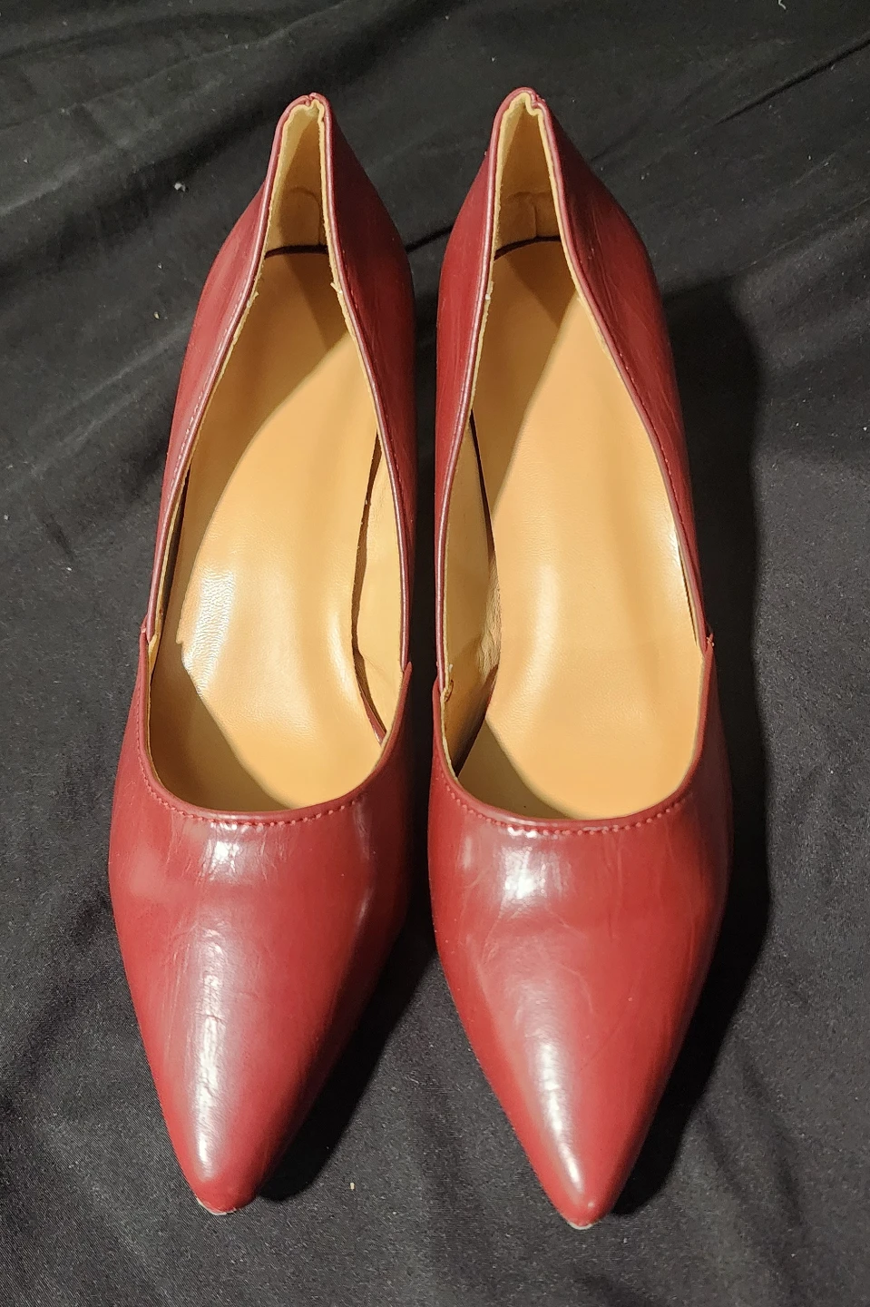 Red Pointed Toe Kitten Heels