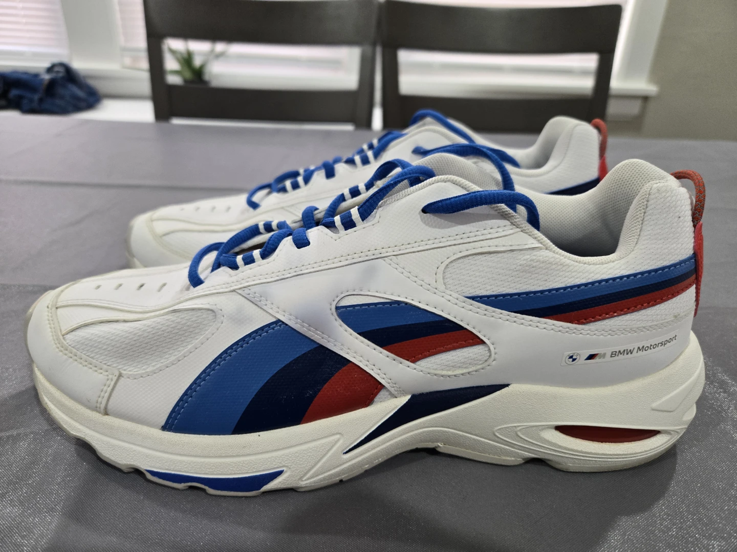 BMW Motorsport White Blue Red Running Shoes