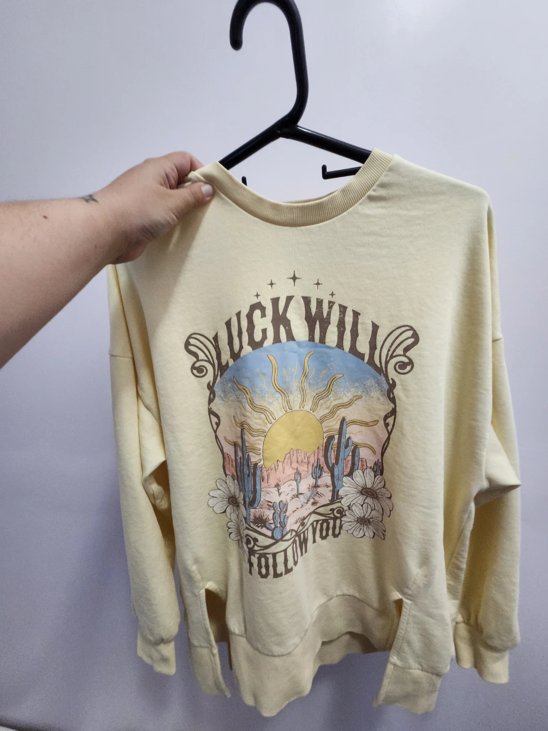 H&M yellow graphic sweatshirt size 14A