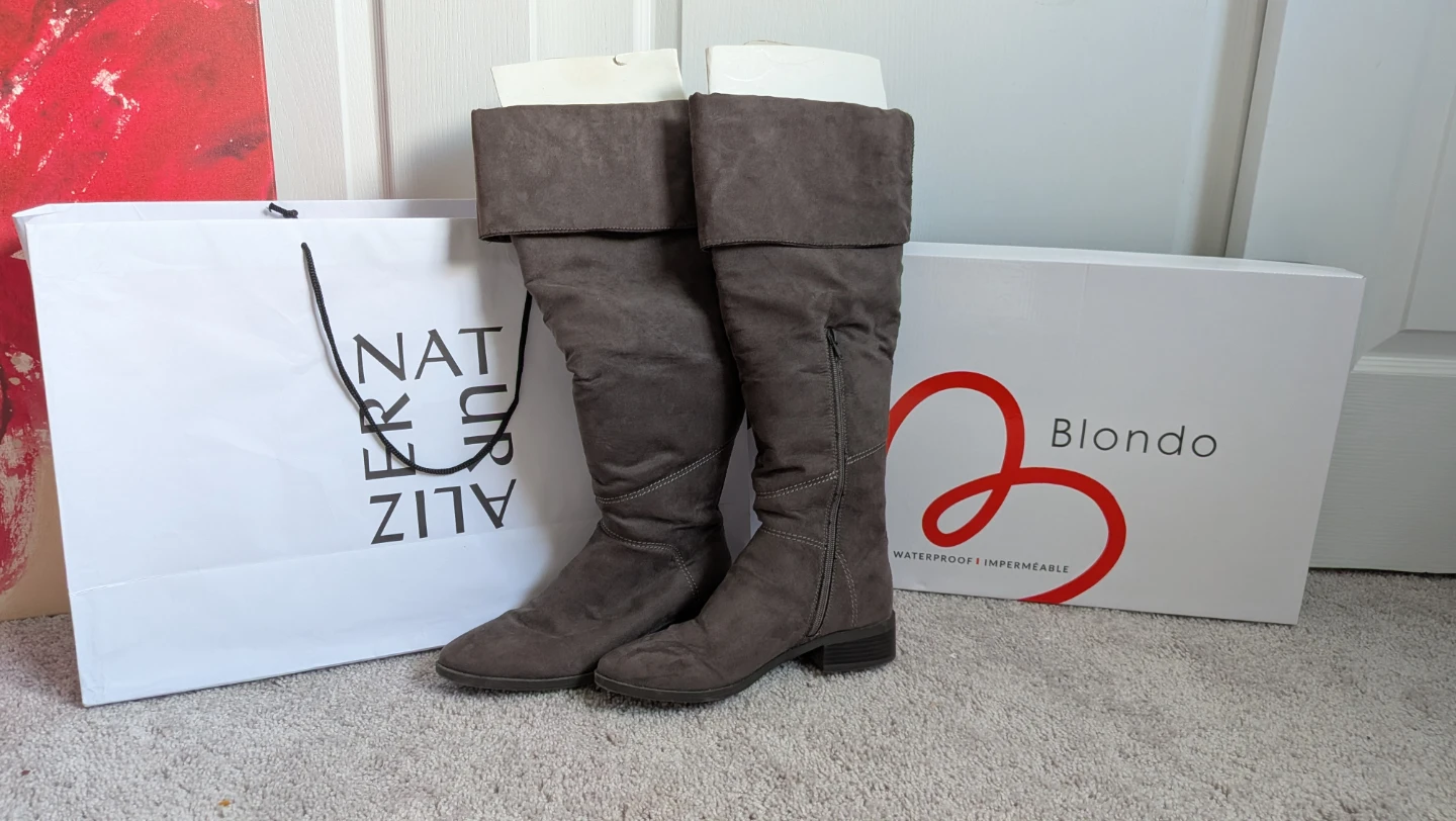 Size 8 Tall Blondo Taupe Suede Boots - photo 2