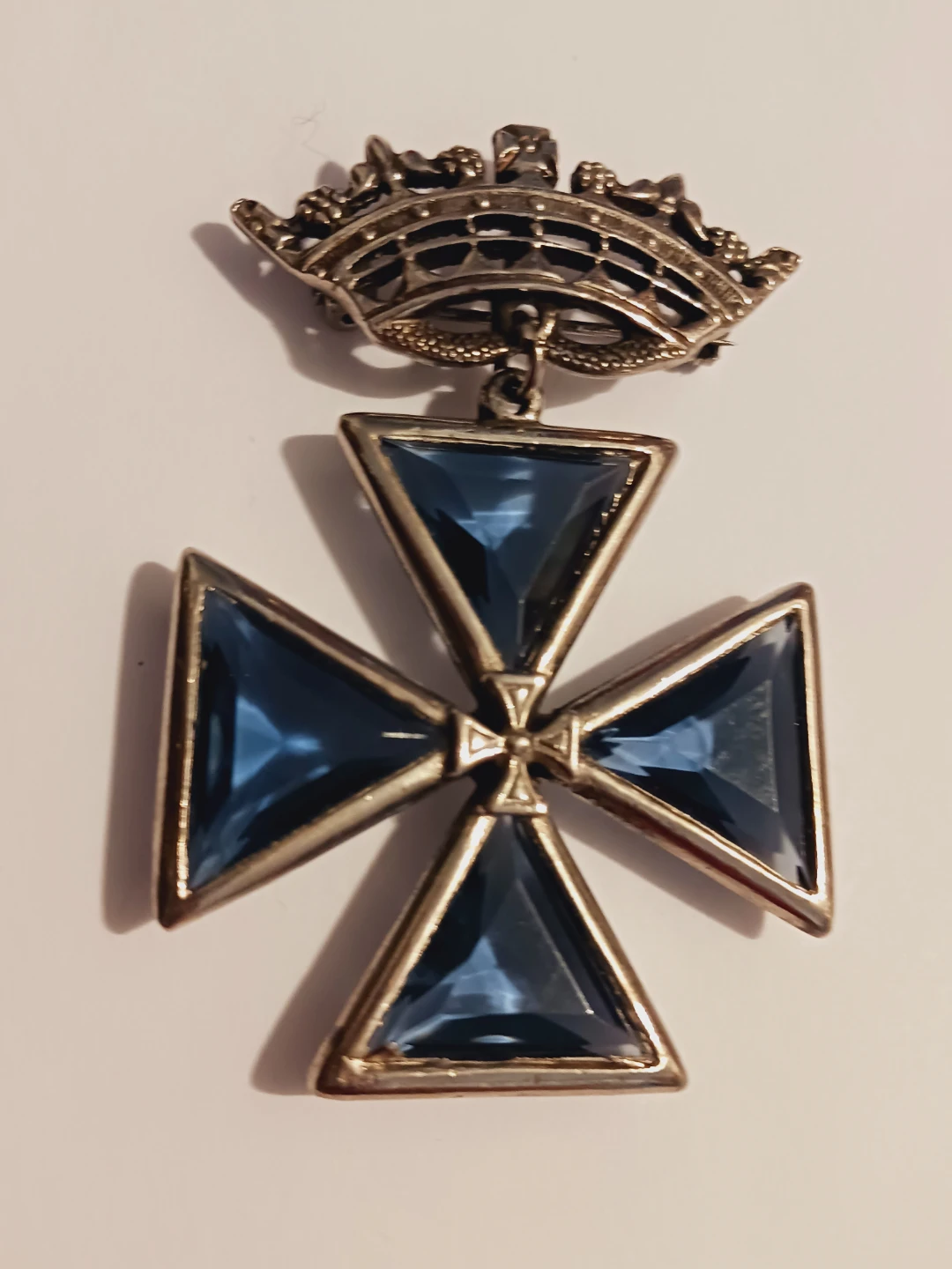Antique Collectible Silver Maltese Cross Brooch - photo 2