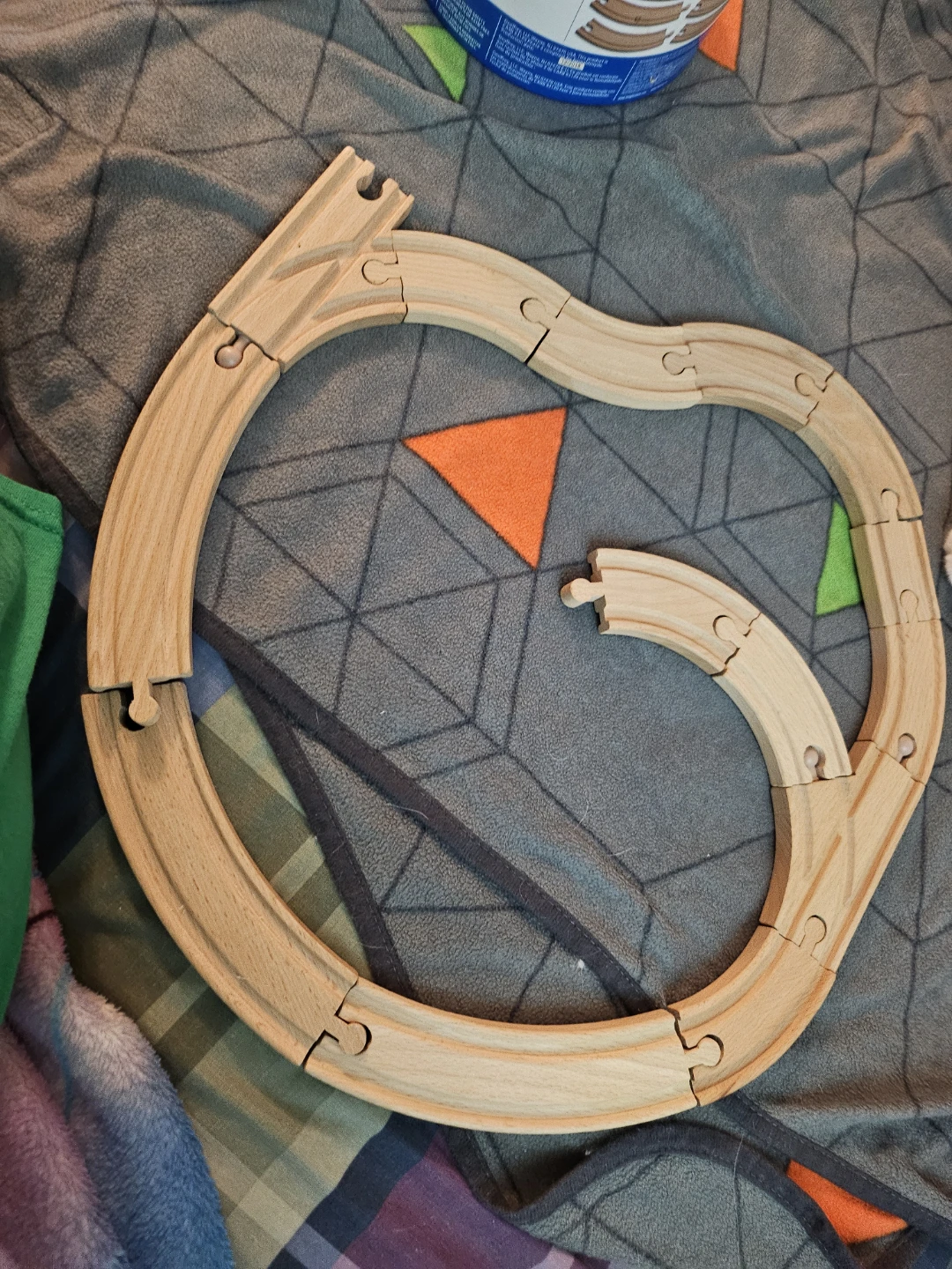 Wooden Train Track Set  as is