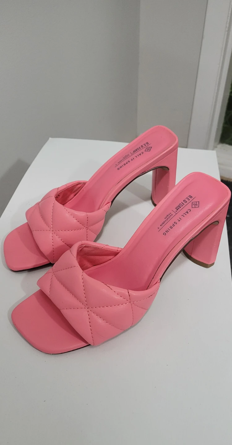 Call It Spring Pink Quilted Mules s.7 - photo 2
