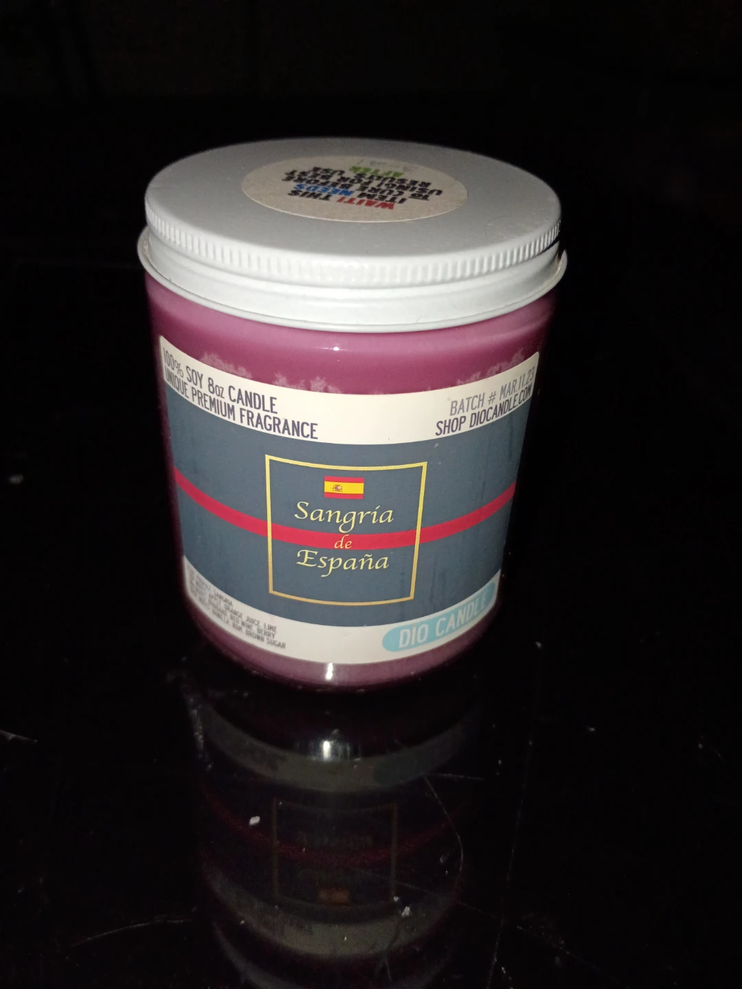 Dio Candle Sangria de España 8oz Soy Candle