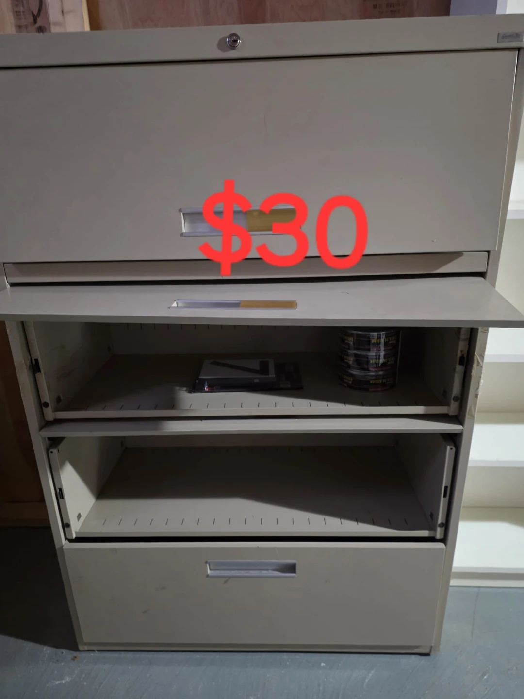 Grey 4-Drawer Filing Cabinet