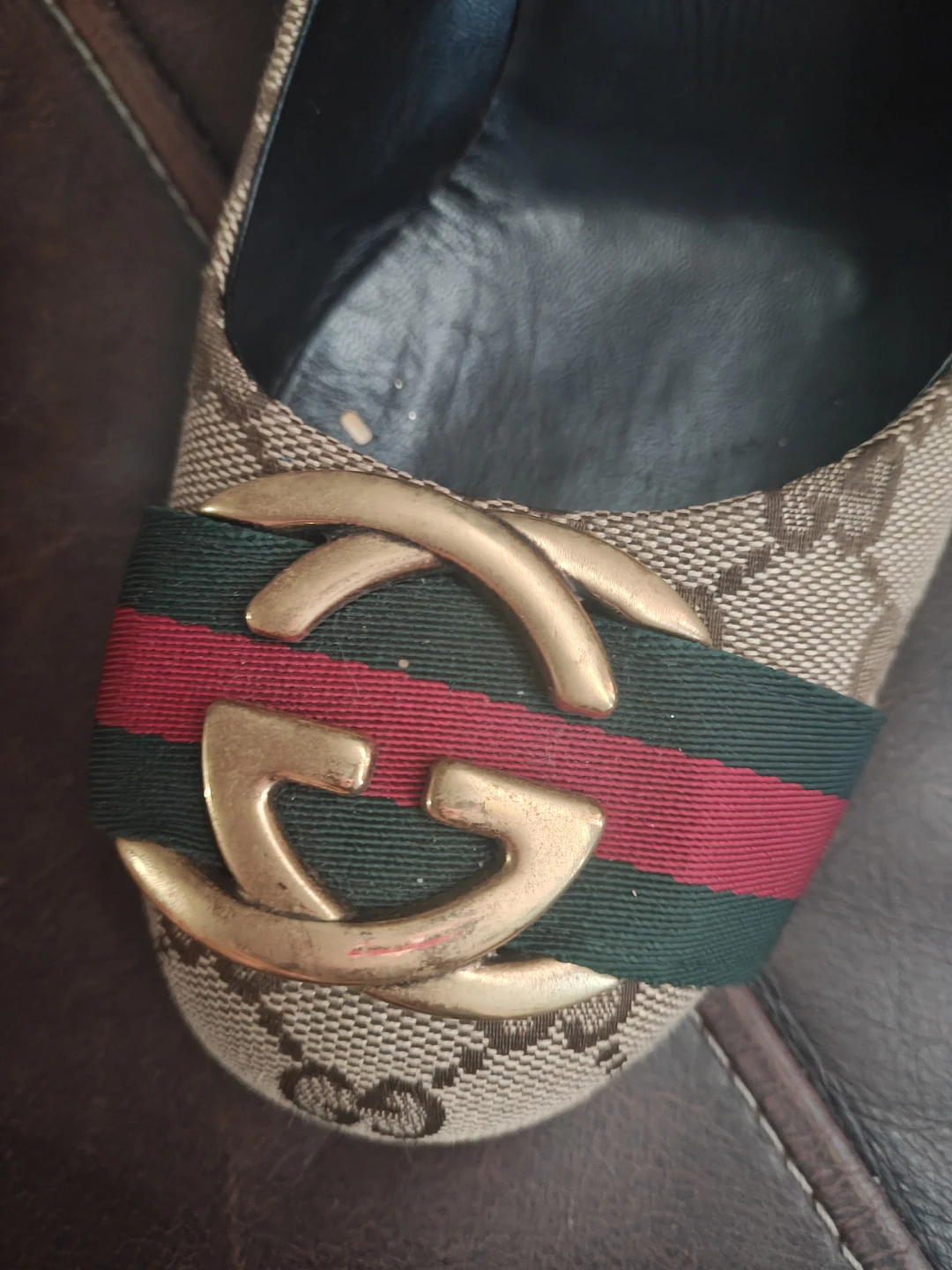 Gucci Canvas Monogram Pumps