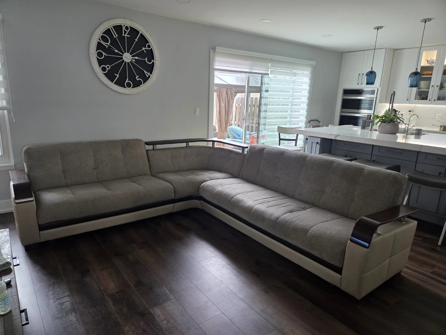 Gray Sectional Sofa with Storage