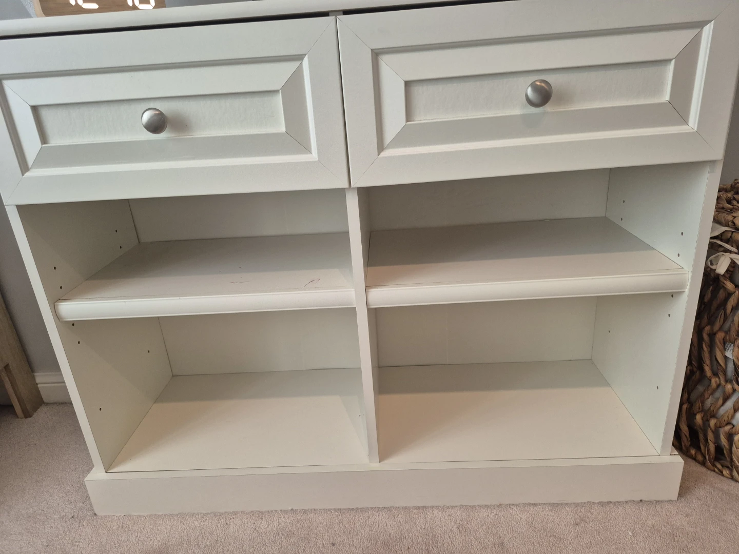 White storage cabinet with drawers and shelves - photo 2