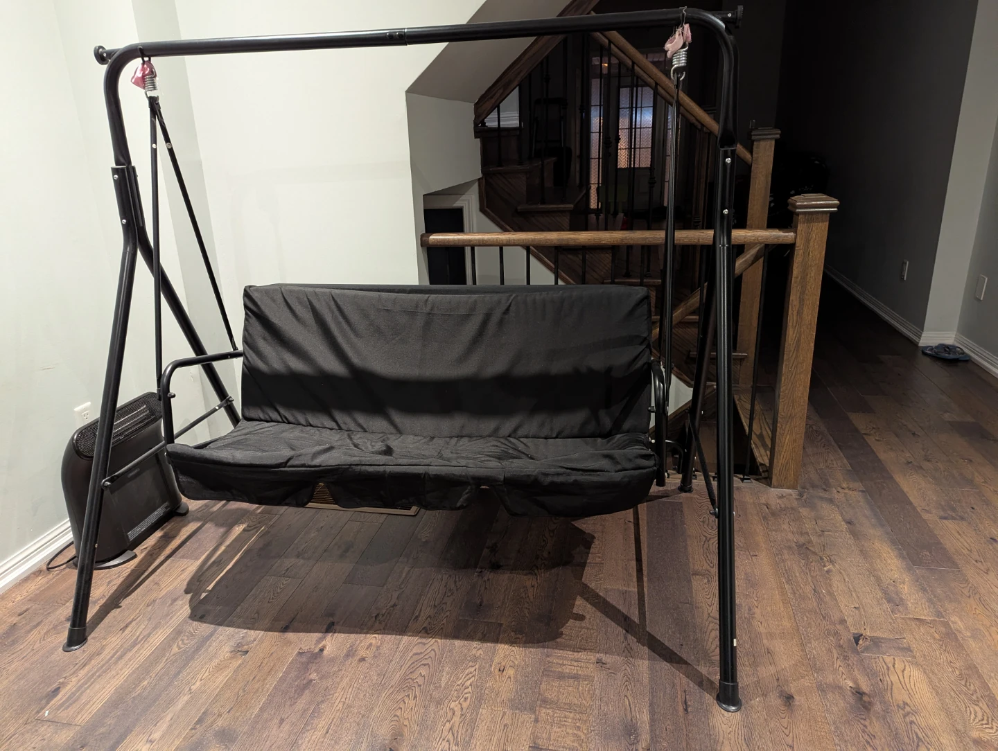 Black 3-Seater Patio Swing - photo 2