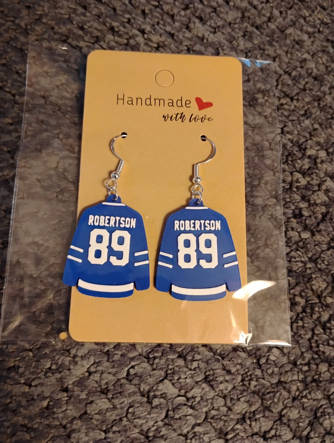 Handmade "Robertson 89" Jersey Earrings