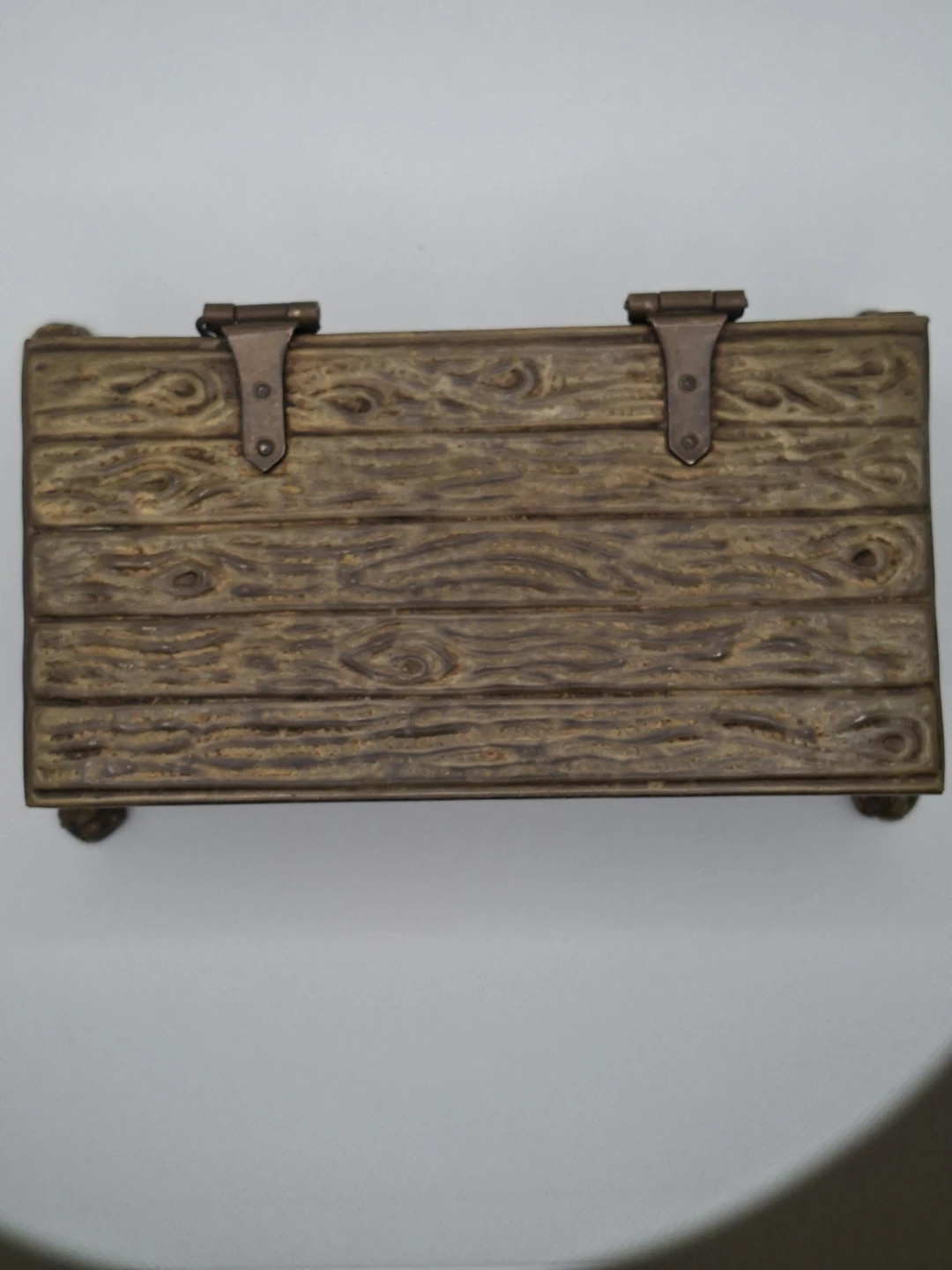Vintage 1930's Brass & Cedar Wood Lined Cigar Box Humidor - photo 4