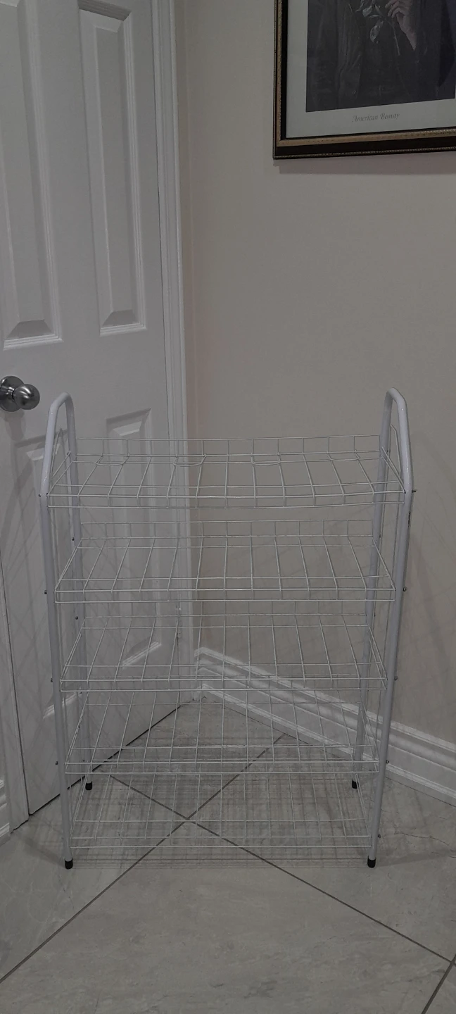 White 4-Tier Wire Shelf Unit