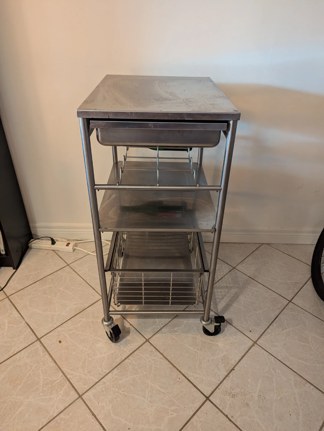 Stainless Steel Rolling Bar Cart - photo 2