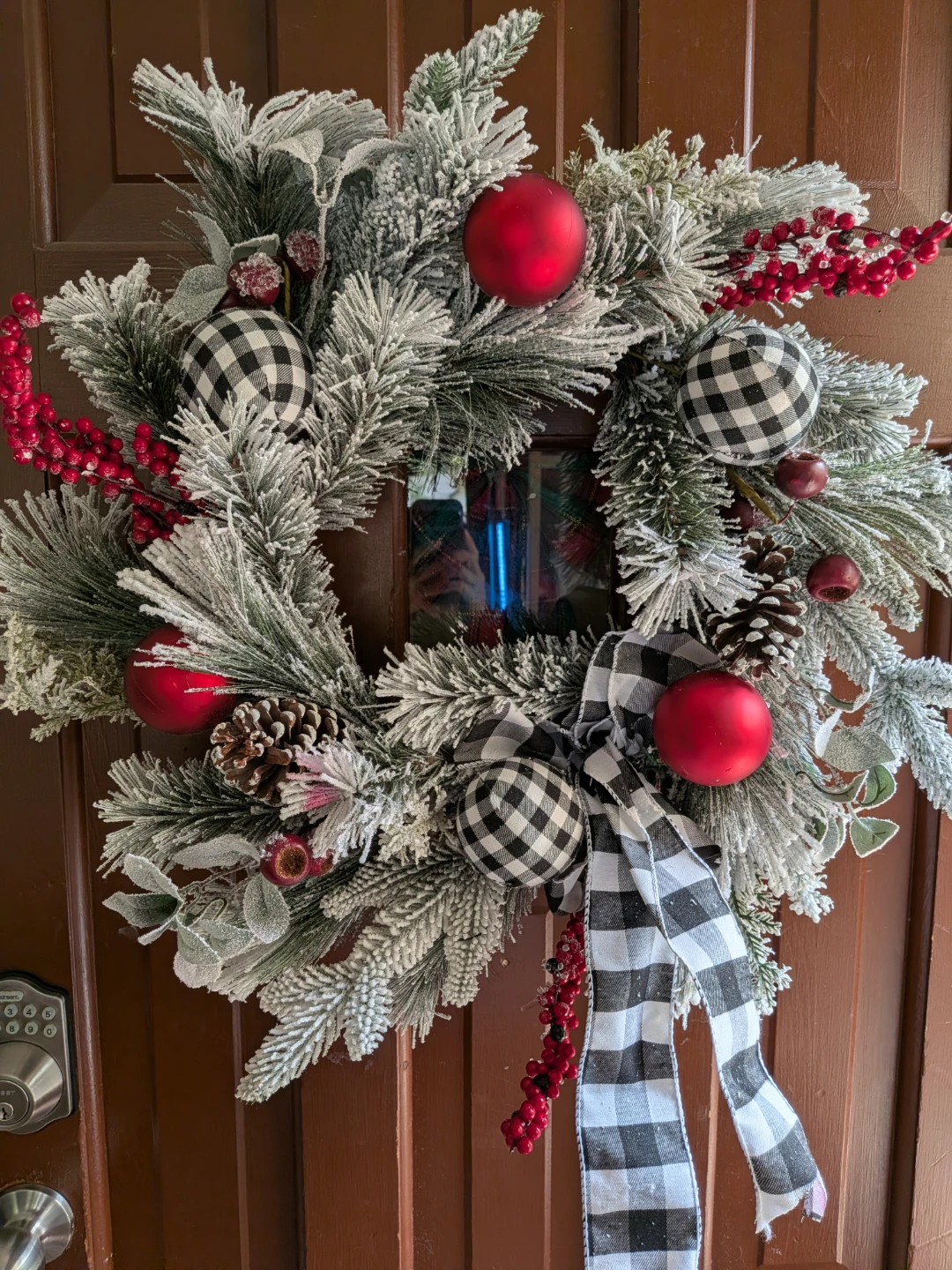 Christmas Wreath with Buffalo Plaid Accents CASH ONLY - photo 2