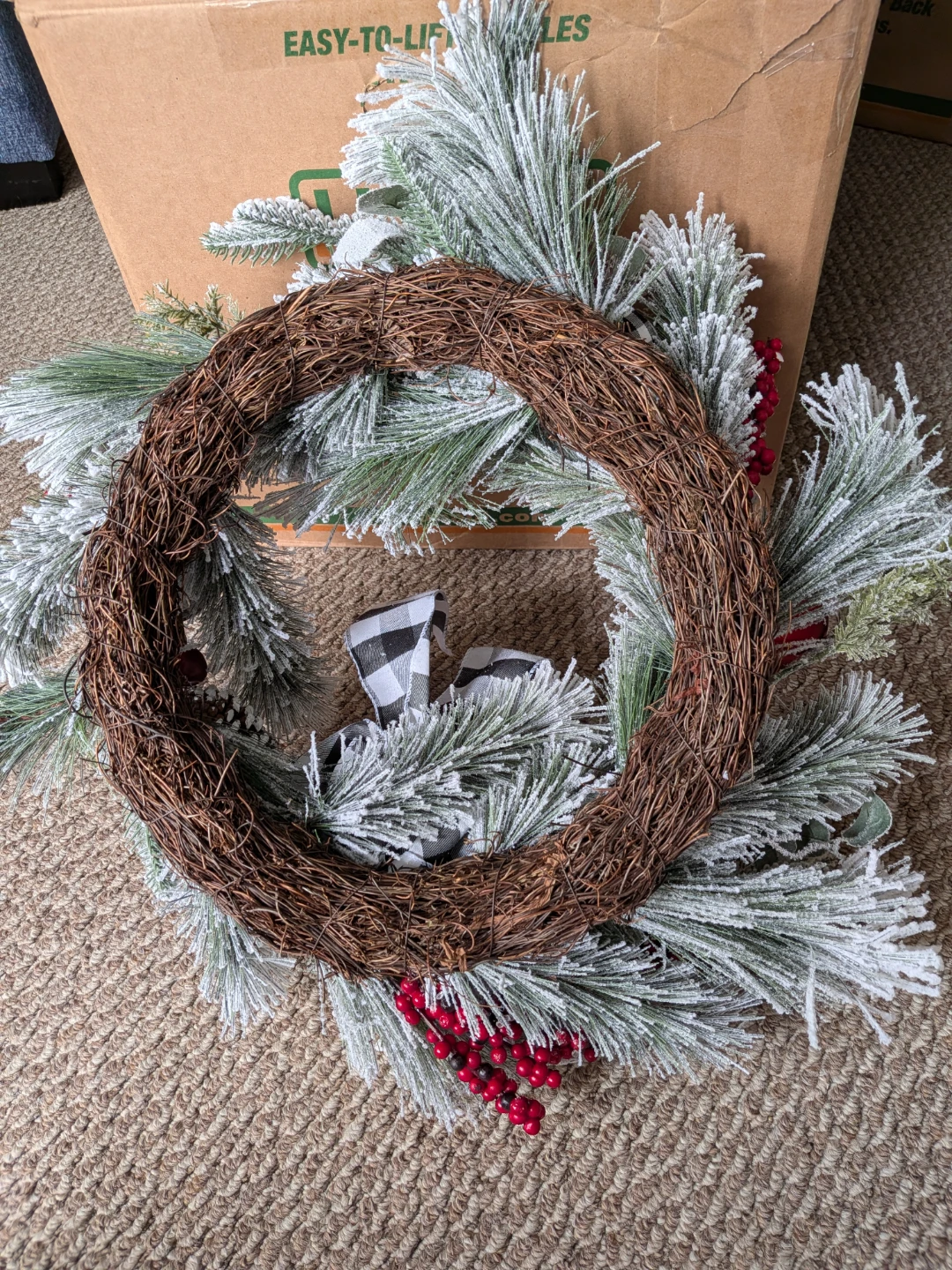 Christmas Wreath with Buffalo Plaid Accents CASH ONLY - photo 4