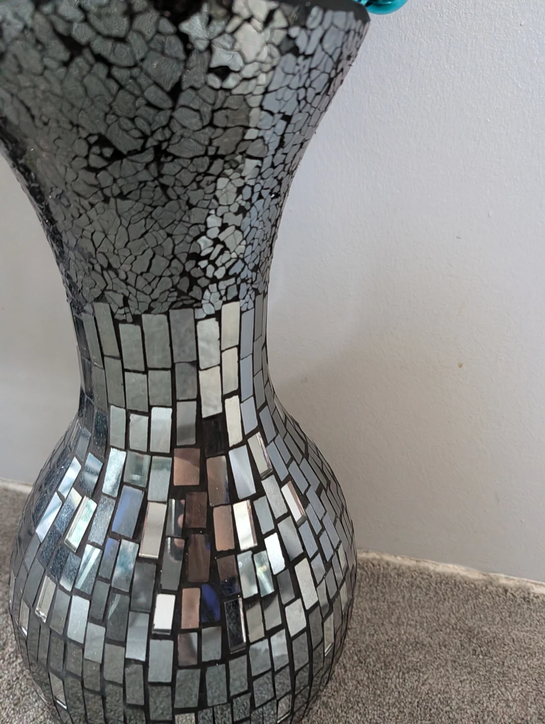 Mosaic Decorative Vase with Floral Arrangement - photo 4