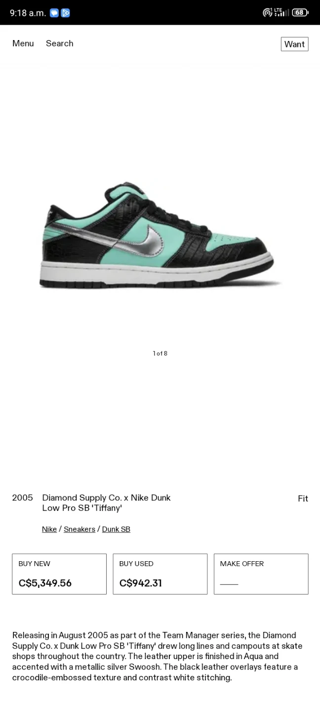 Nike SB Dunk Low "Tiffany" Diamond Supply Co. - photo 5