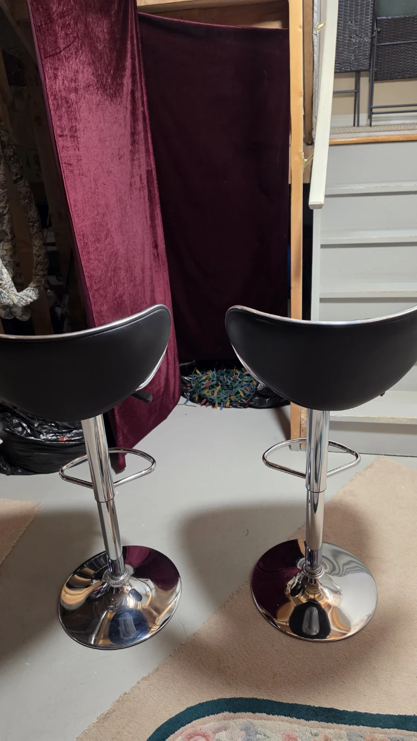Modern Black and Chrome Swivel Bar Stool - photo 2