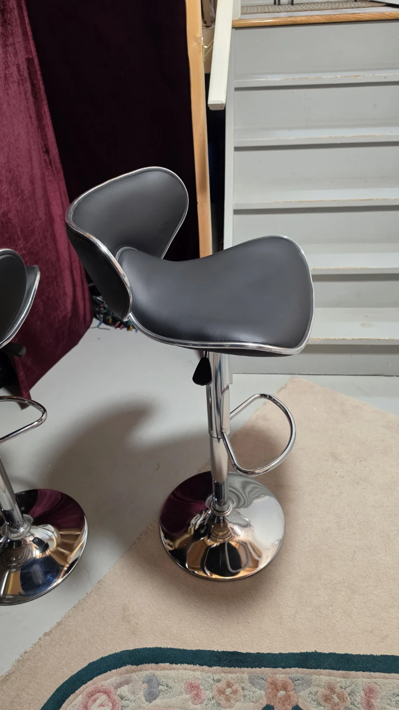 Modern Black and Chrome Swivel Bar Stool - photo 3