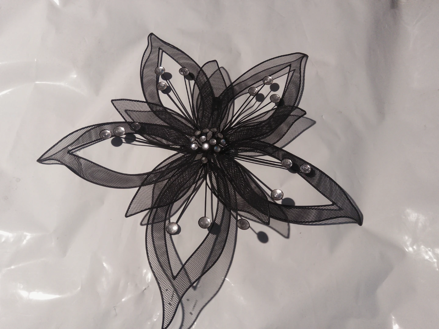 Black Mesh Flower Wall Art Decor