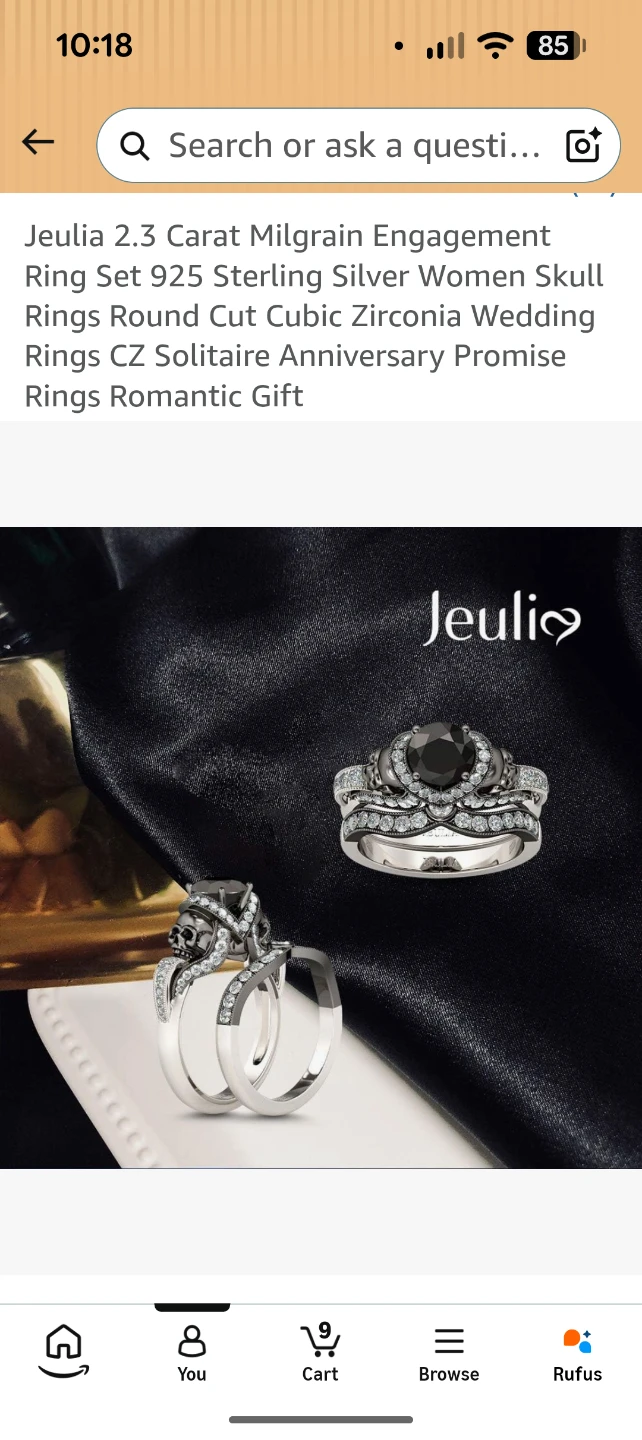 Jeulia 2.3 Carat Skull Ring Set in 925 Sterling Silver - photo 2